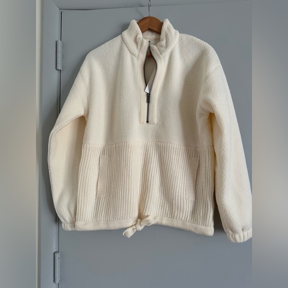 NWT Splendid Long Sleeve Tie Hem Quarter Zip Pullover size XS - Picture 9 of 10